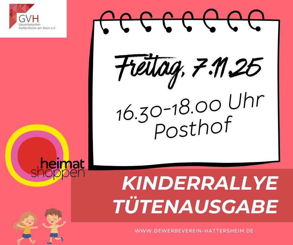 Kinder-Rallye Tütenausgabe am 07.11.2025 von 16:30 Uhr bis 18 Uhr